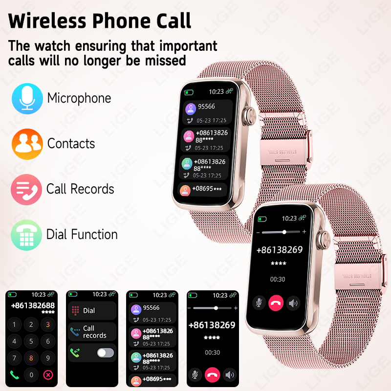 LIGE 1.47'' Smart Watch Women  - огляд і ціна Watches Ladies Smartwatch